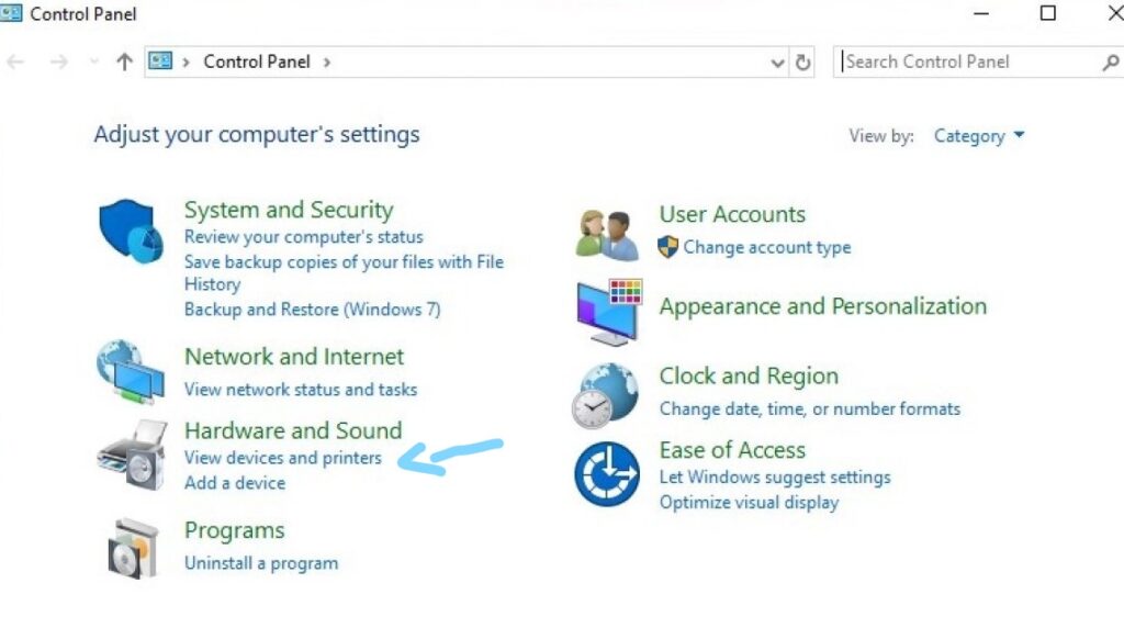 Under-Hardware-and-Sound-click-View-devices-and-printers.