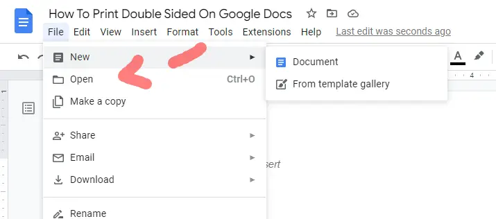 open the document in Google Docs