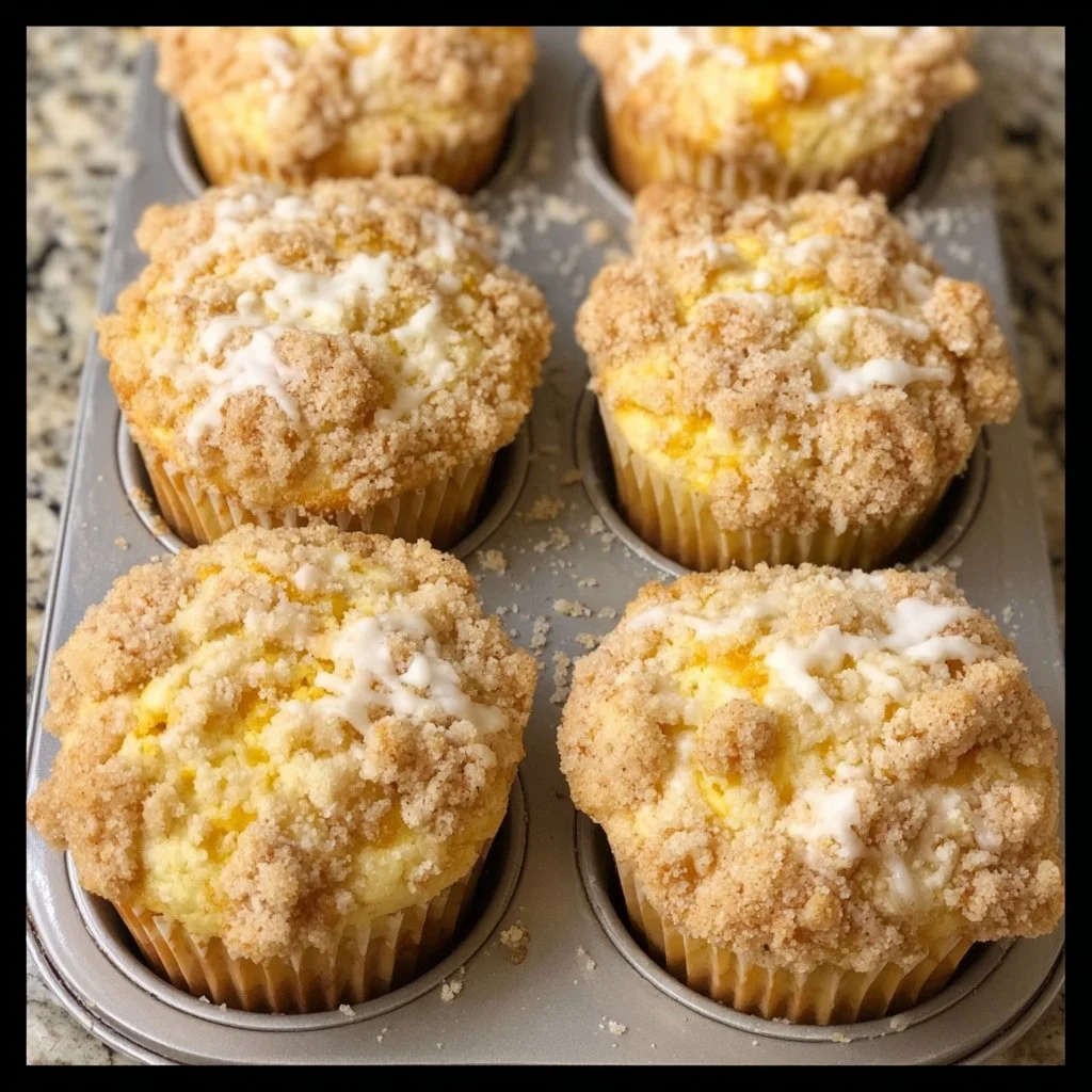 Peach Crumb Muffins