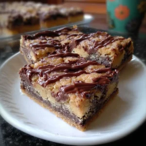 Decadent Motherlode layered cookie bars with chocolate and nuts.