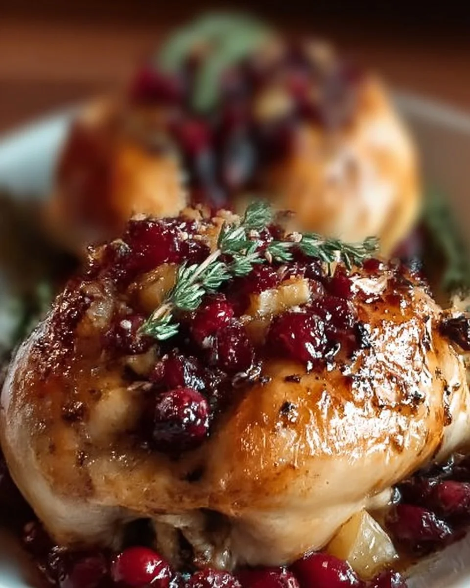 Apple-Cranberry Stuffed Cornish Hens