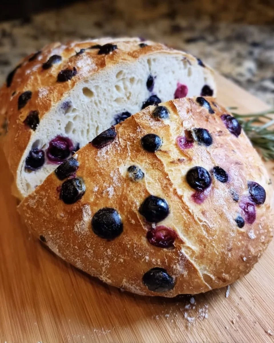 Blueberry Lemon Cream Cheese Sourdough Loaf