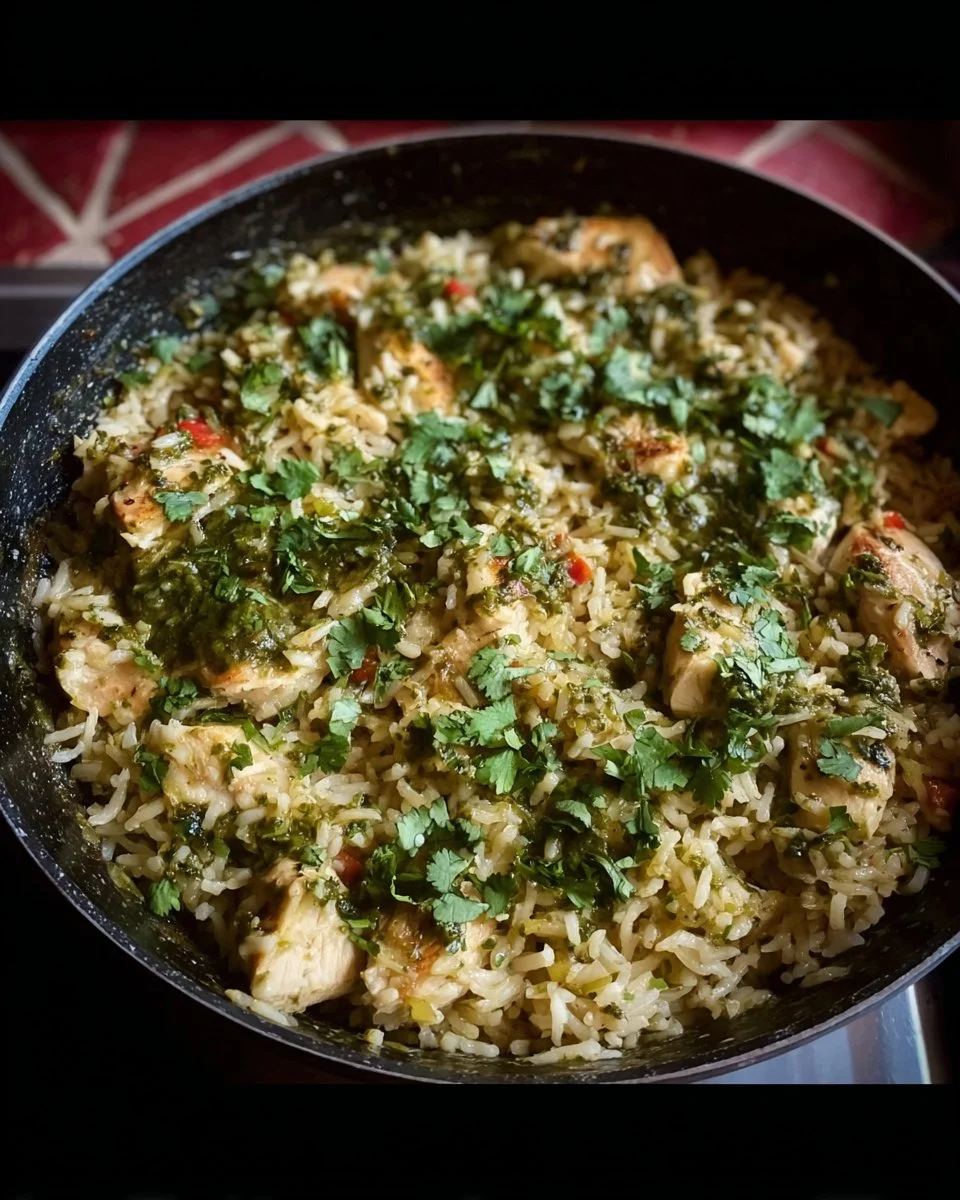 Chicken Rice Skillet with Salsa Verde