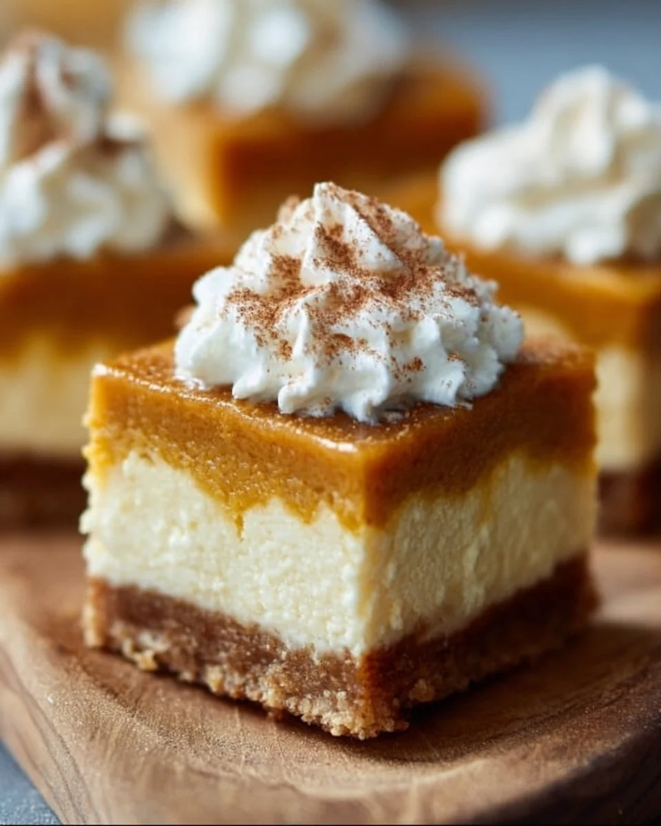 Festive Pumpkin Pie Cheesecake Bars