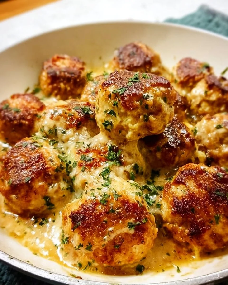 French Onion Chicken Meatballs