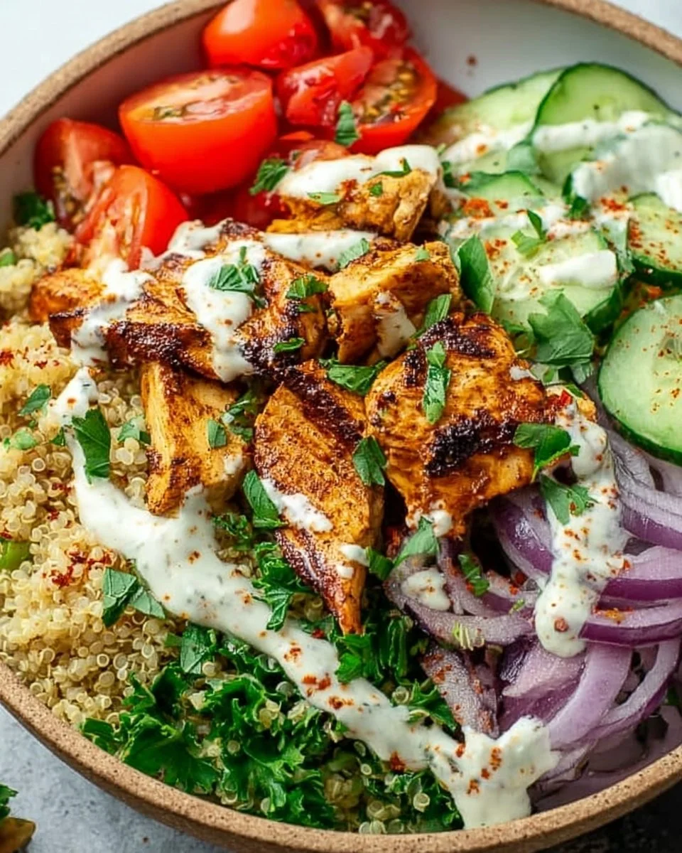 Healthy Chicken Shawarma Quinoa Bowls