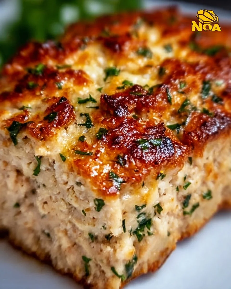Melt-in-Your-Mouth Garlic Parmesan Chicken Meatloaf