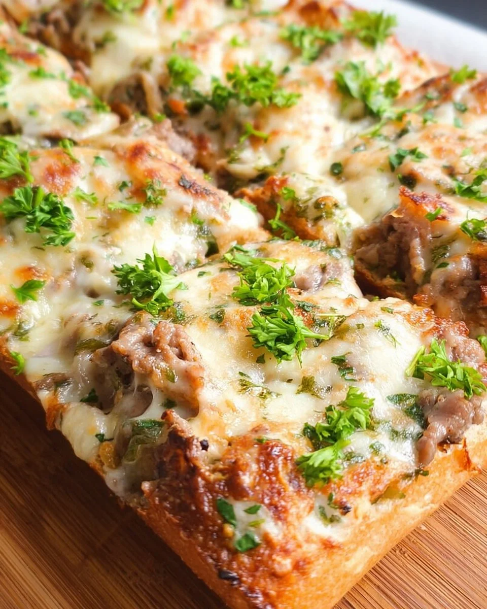 Philly Cheesesteak Garlic Bread