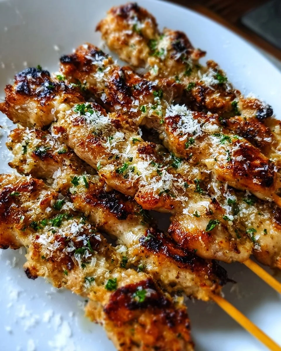 Ranch Garlic Parmesan Chicken Skewers
