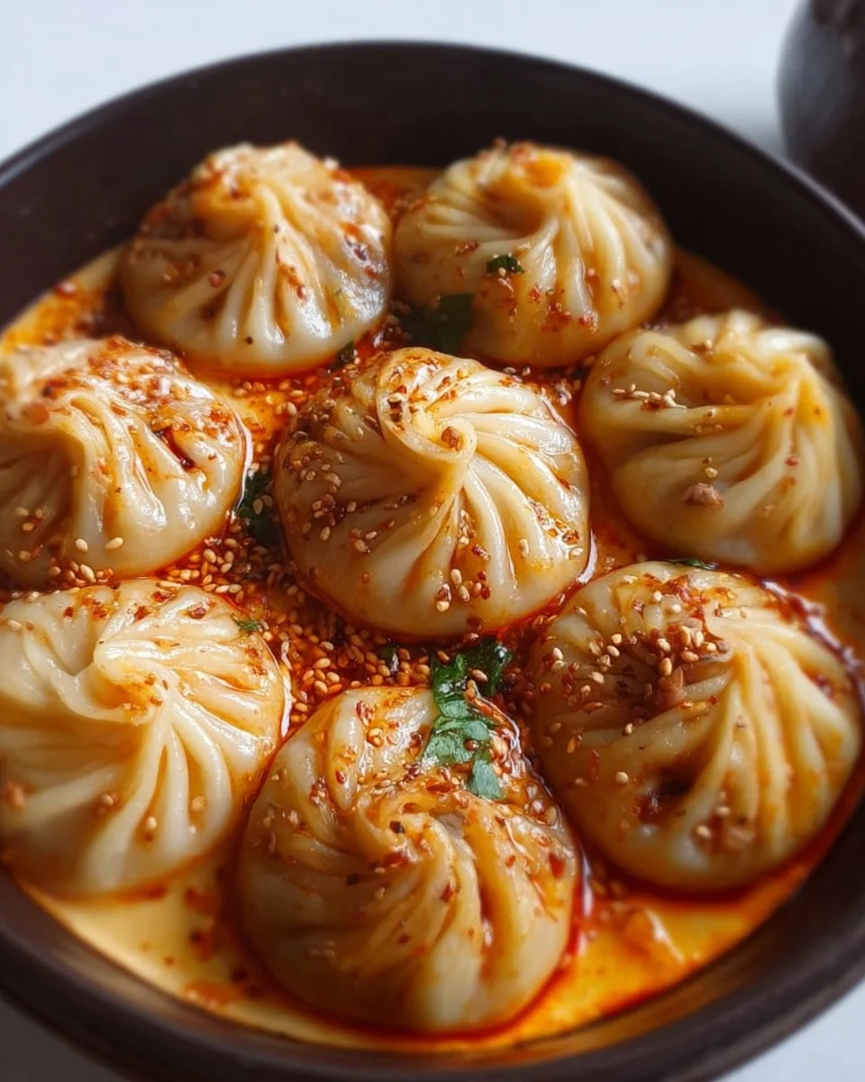 Soup Dumplings in Creamy Gochujang Sauce