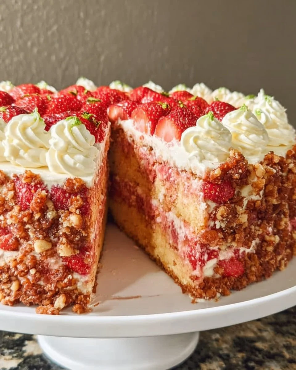 Strawberry Crunch Cake