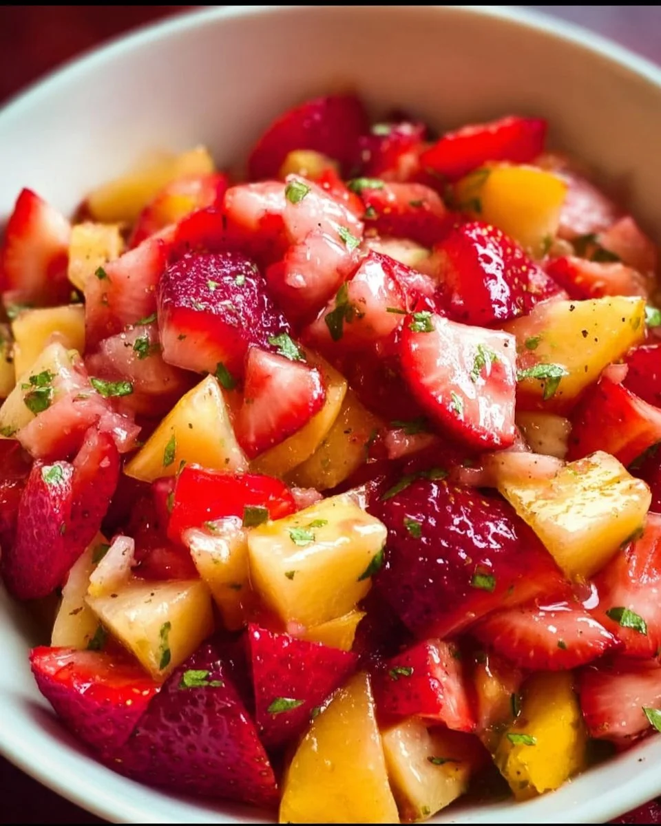 Strawberry Peach Fruit Salad Salsa