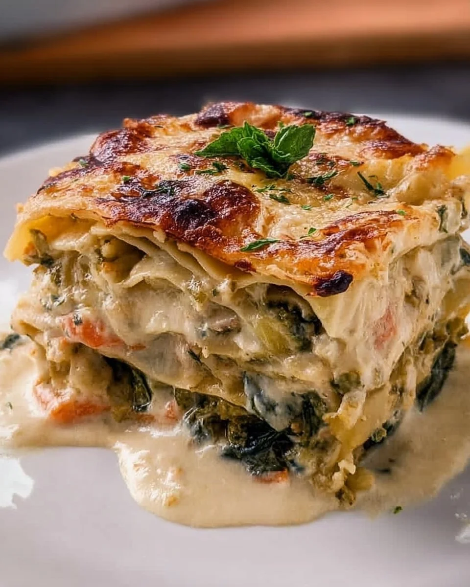 Vegetable Lasagna with White Sauce