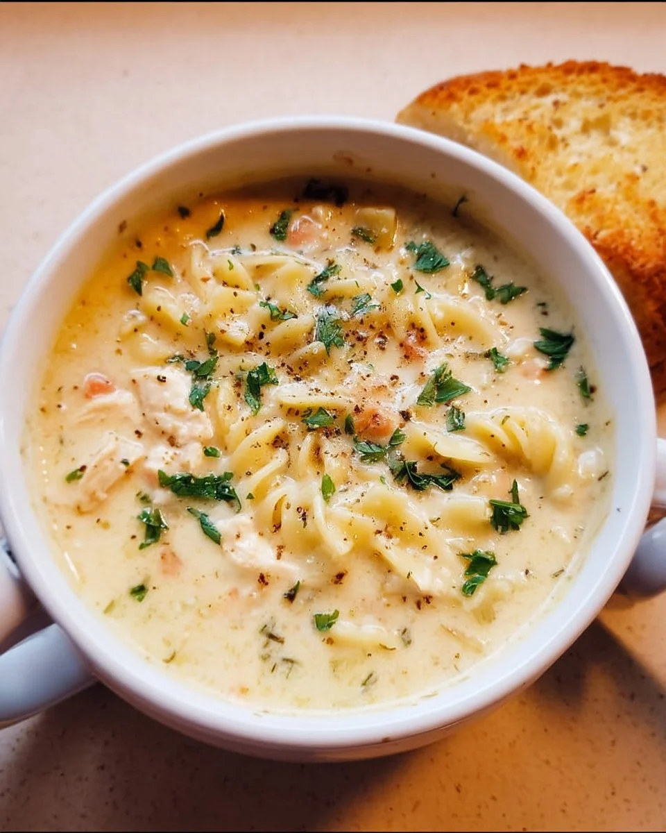 White Chicken Lasagna Soup