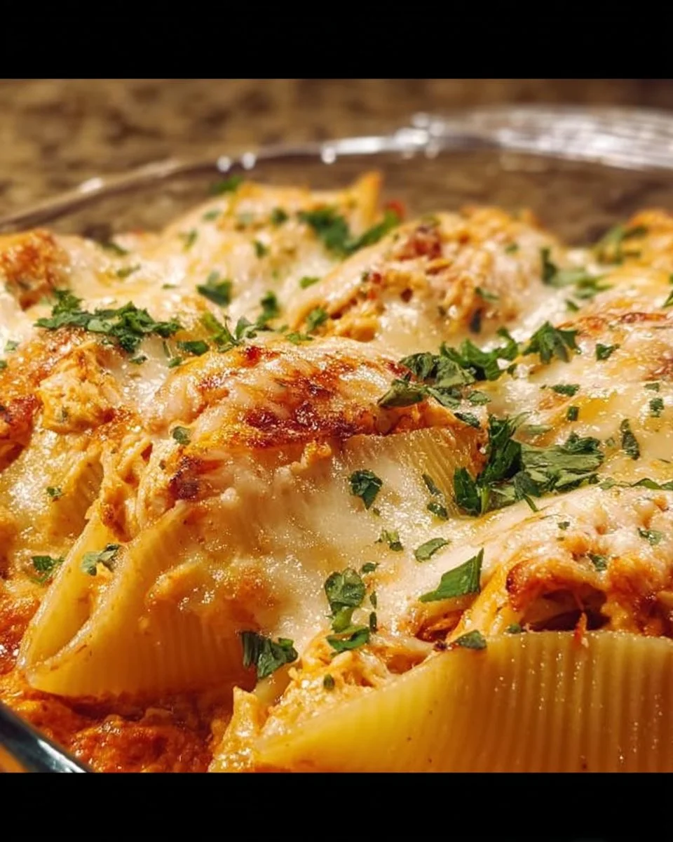 Baked Creamy Sun-Dried Tomato Chicken Stuffed Shells