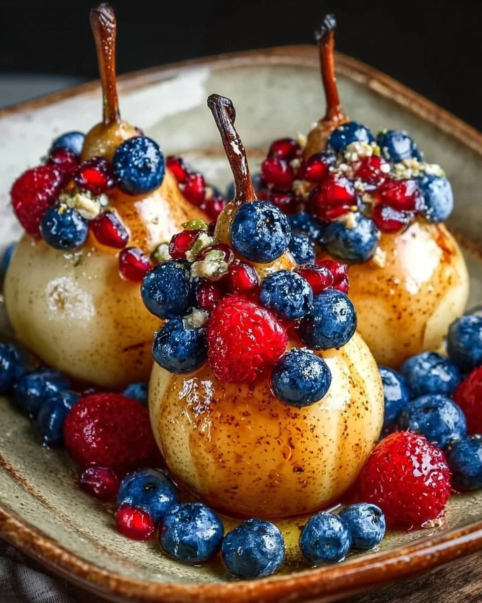 Baked Pears with Berries and Honey
