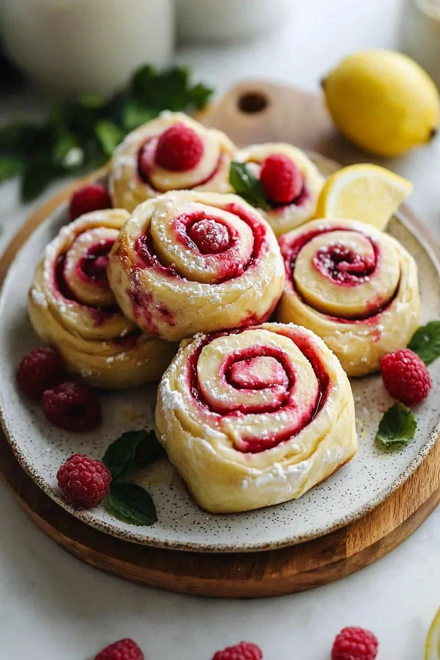 Bakery-Style Raspberry Lemon Rolls