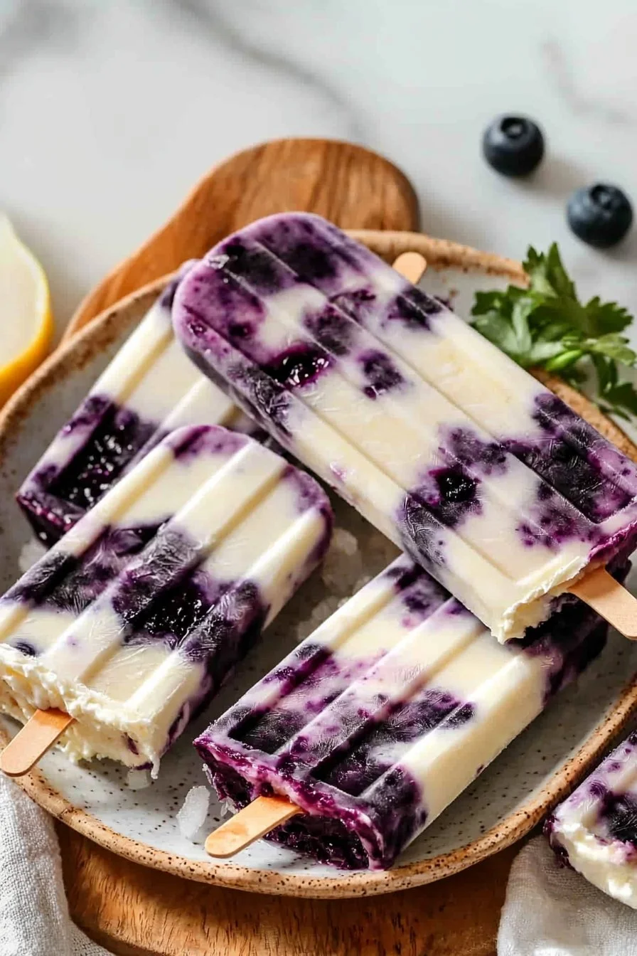 Blueberry Cheesecake Popsicles