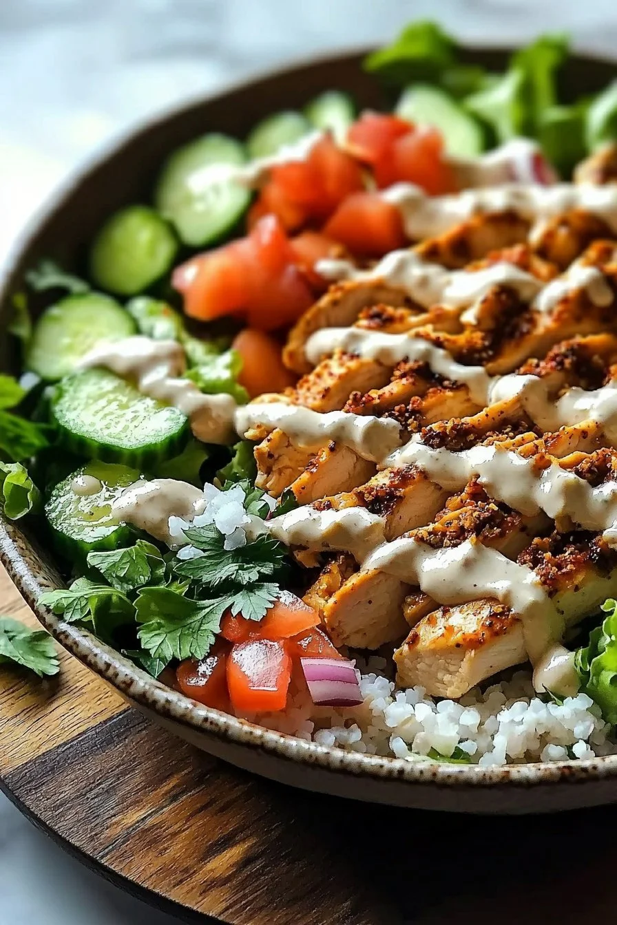 Chicken Shawarma Bowl with Tahini Dressing