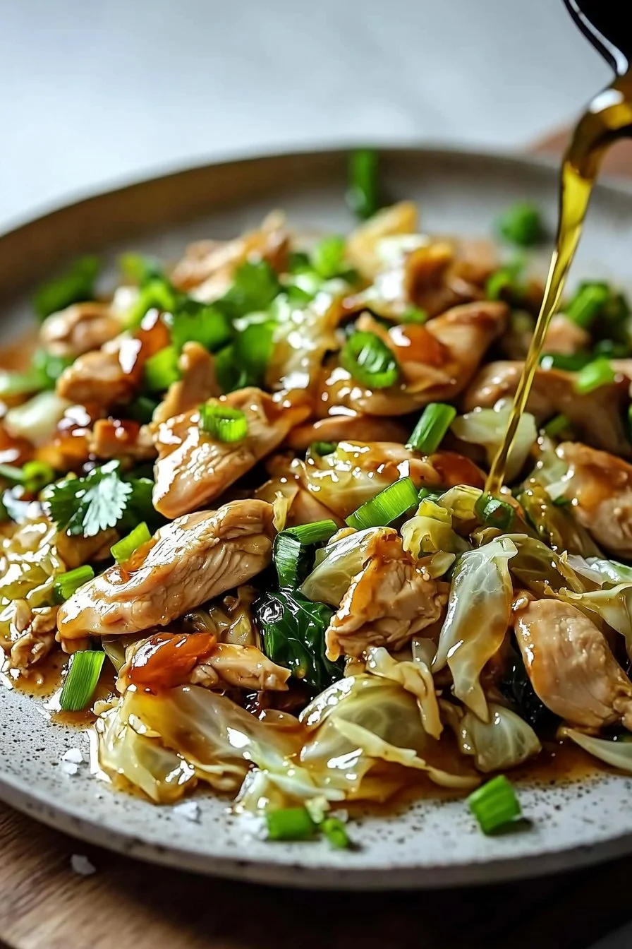 Chinese Chicken Stir-Fried with Cabbage