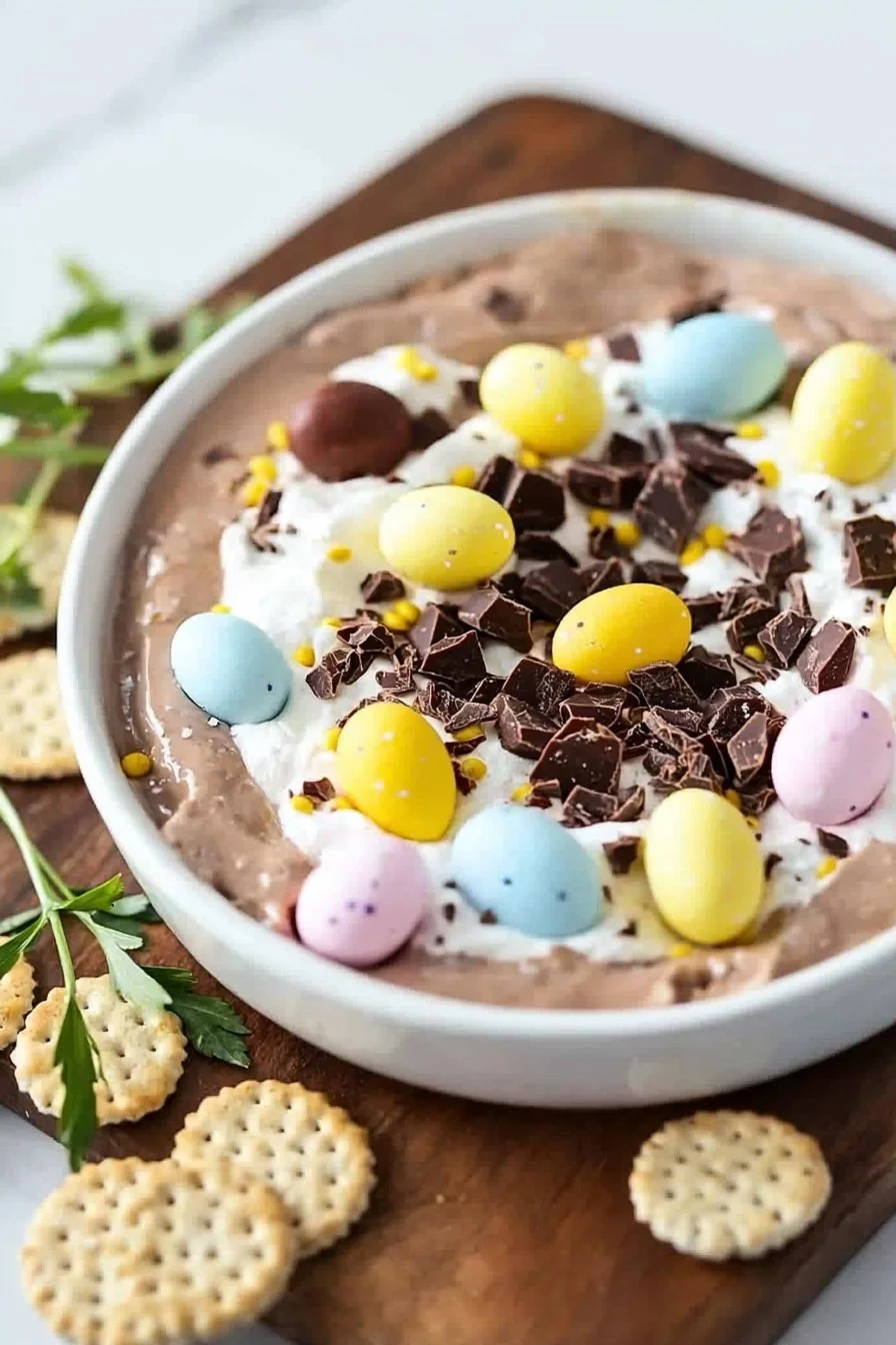 Chocolate Candy Eggs Cheesecake Dip