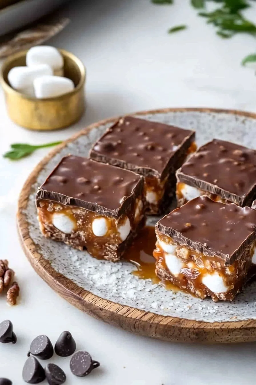 Chocolate Caramel Nougat Squares