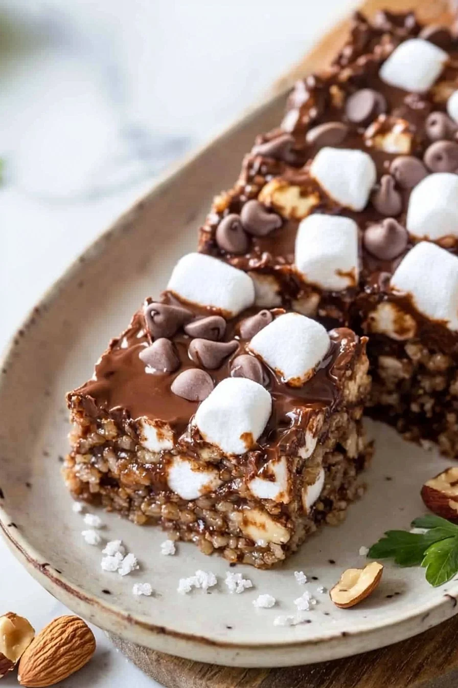 Chocolate Marshmallow Nut Bars