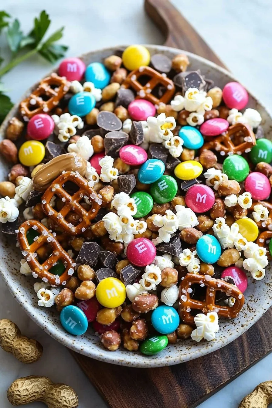 Colorful Chocolate Peanut Butter Snack Mix