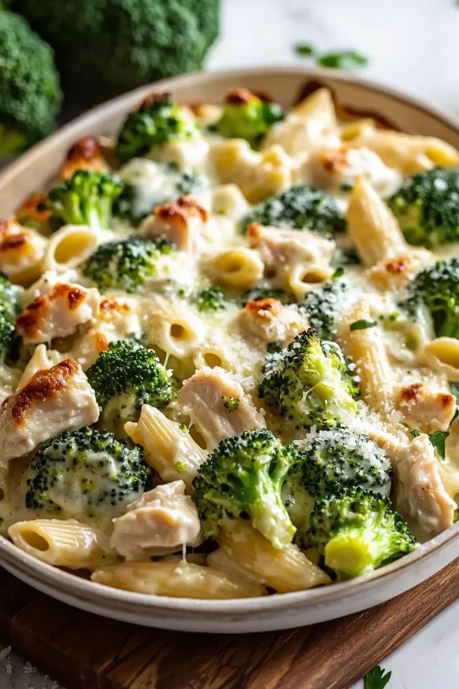 Creamy Chicken Broccoli Alfredo Bake