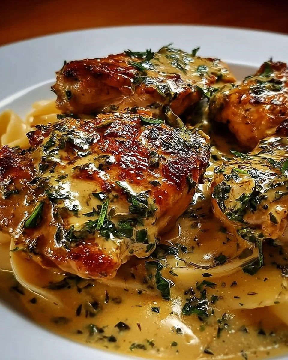 Creamy Garlic Herb Chicken Thighs