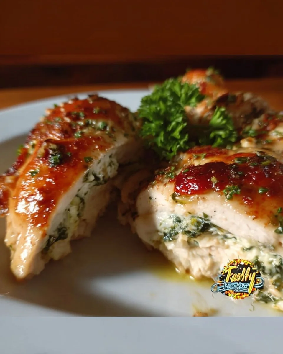 Creamy Spinach & Cheese Stuffed Chicken Rolls
