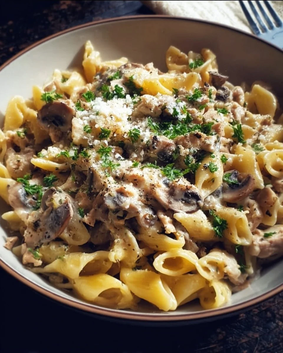 Creamy Turkey Mushroom Pasta
