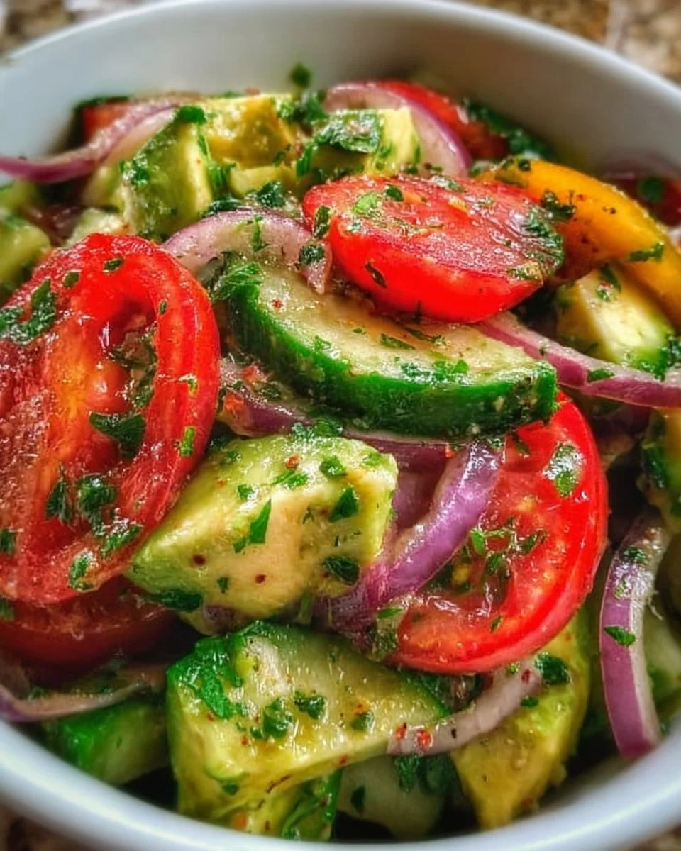 Cucumber Tomato Avocado Salad