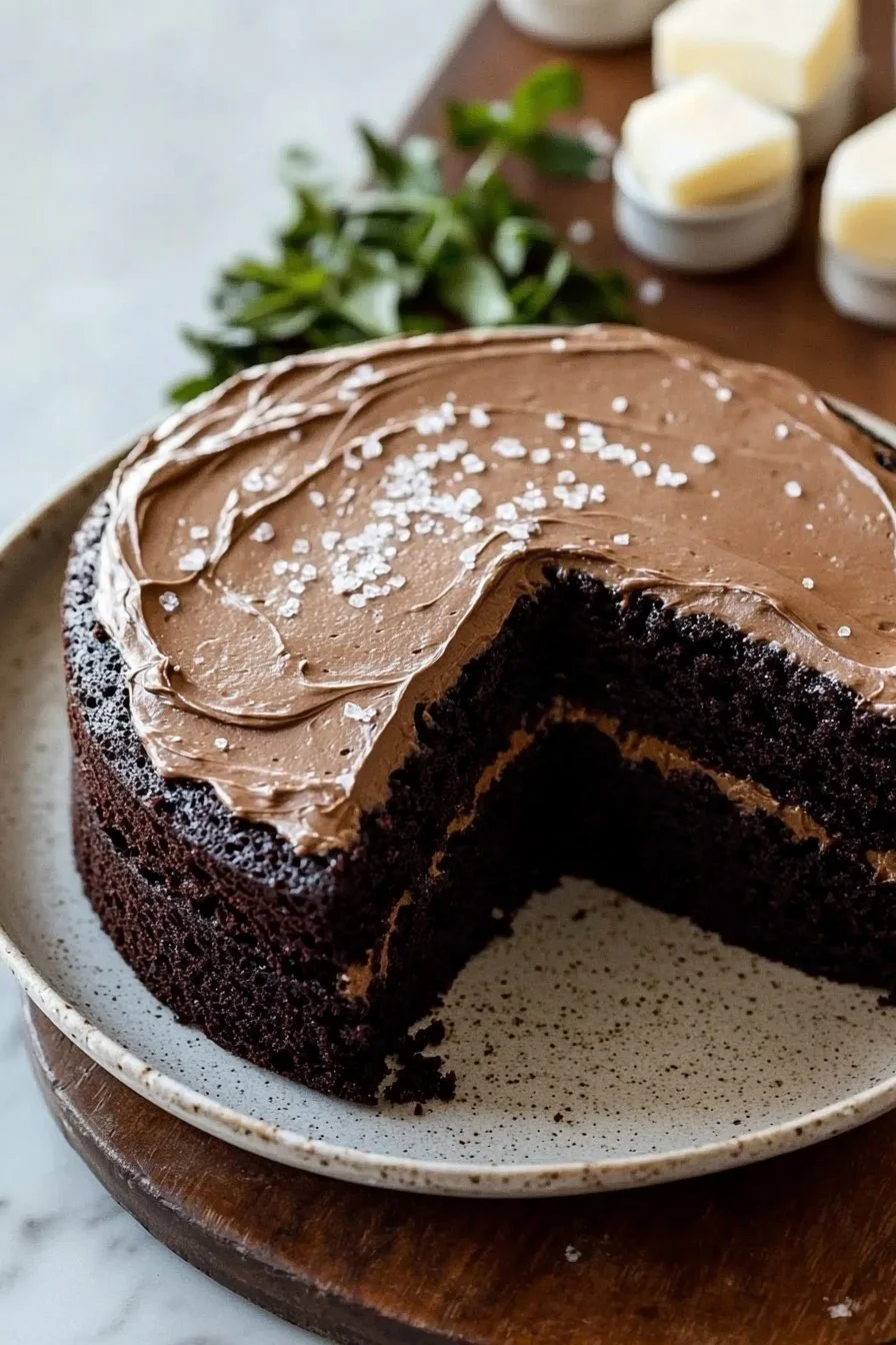 Dark Chocolate Cake with Espresso Buttercream