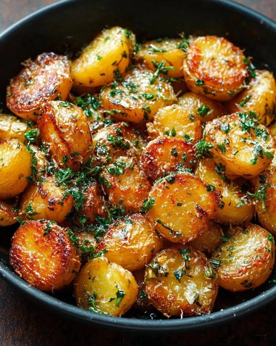 Delicious Crispy Garlic Butter Potatoes