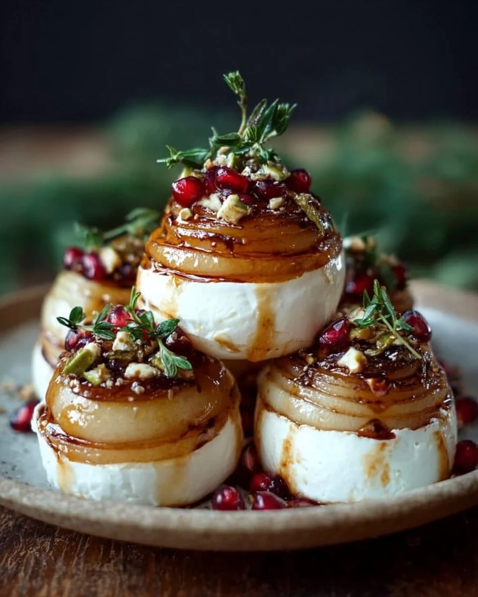 Delicious Winter Pear Burrata Towers