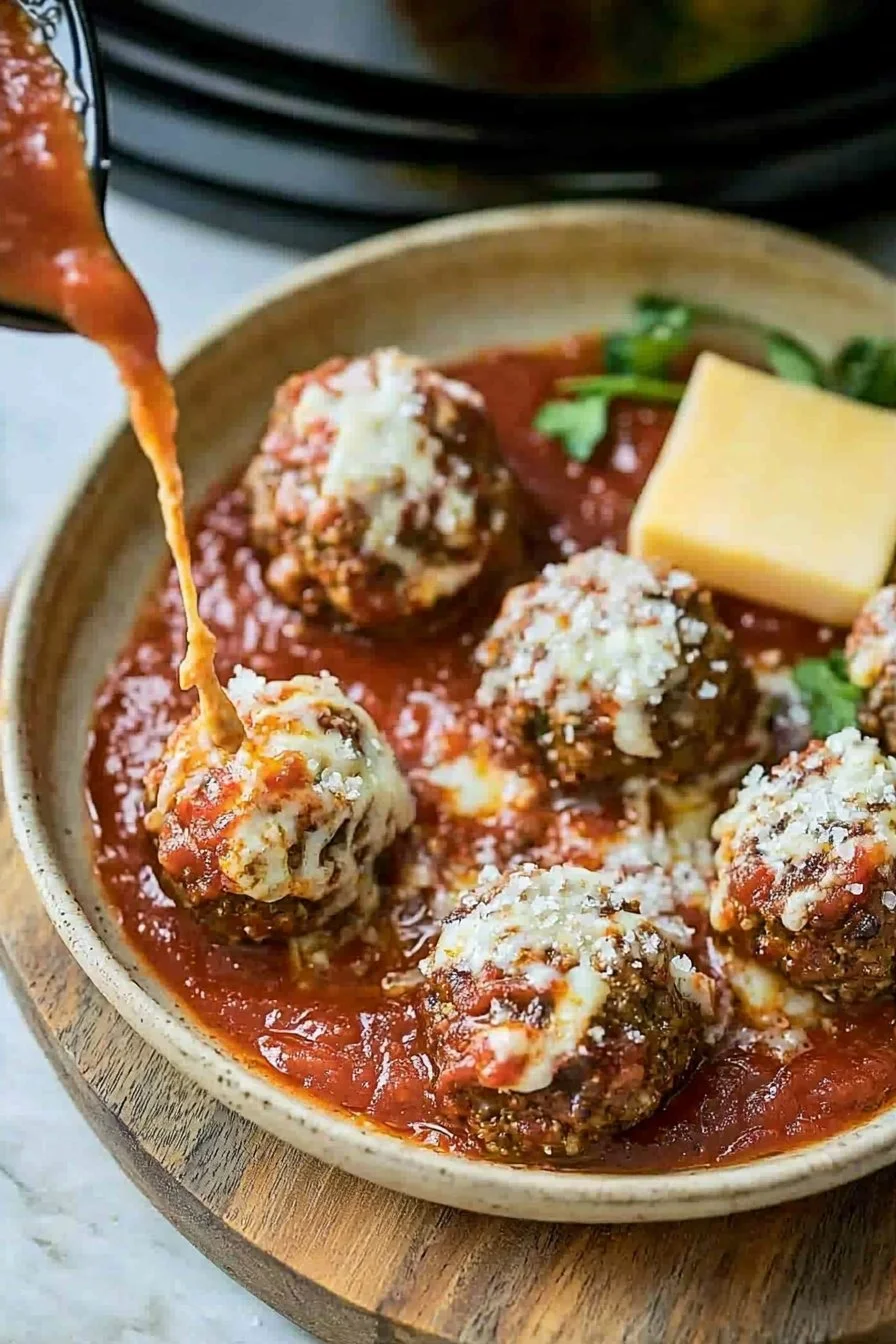 Easy Cheesy 4-Ingredient Crockpot Beef Meatballs