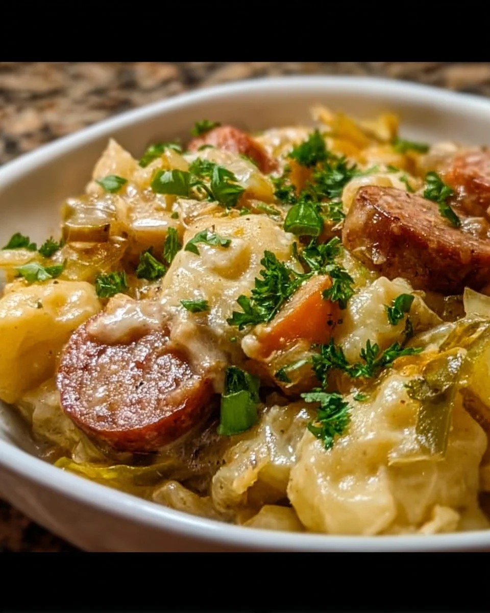 Easy Crockpot Potato Dumpling Casserole With Chicken Sausage