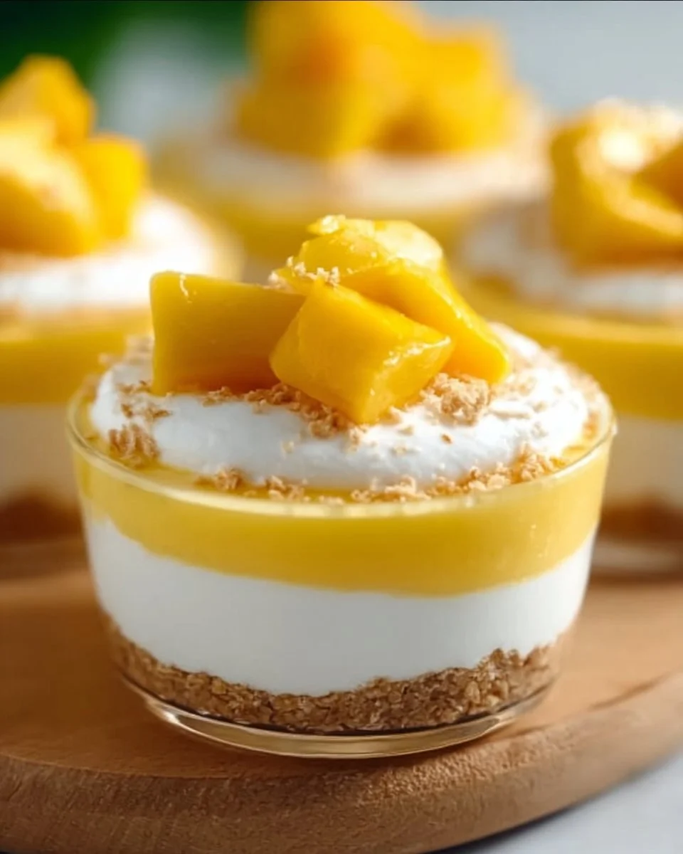 Easy No Bake Mango Cheesecake Cups
