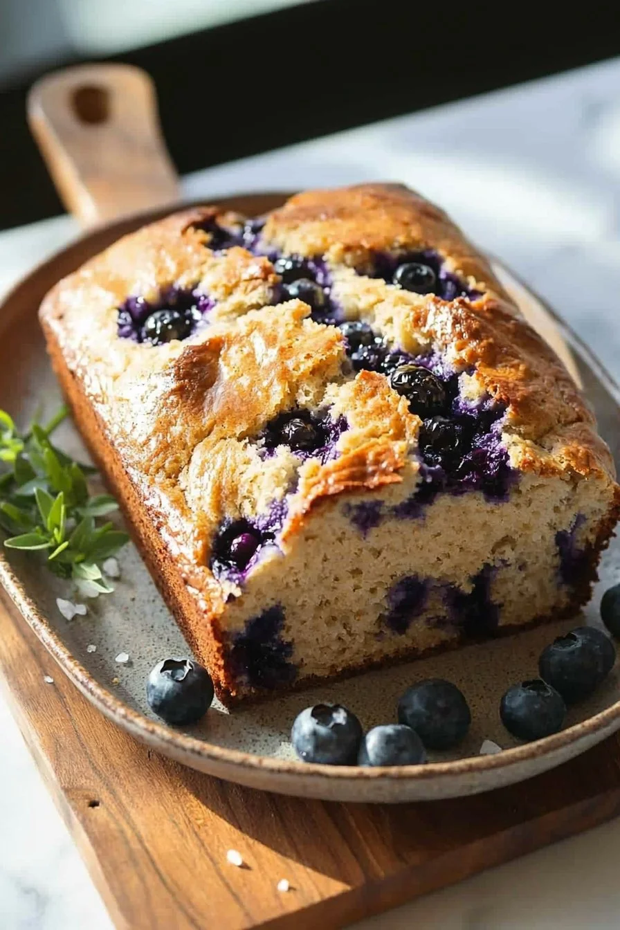 Easy Sourdough Discard Blueberry Bread