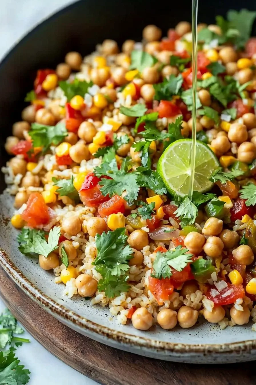 Easy Taco Chickpea & Rice Skillet