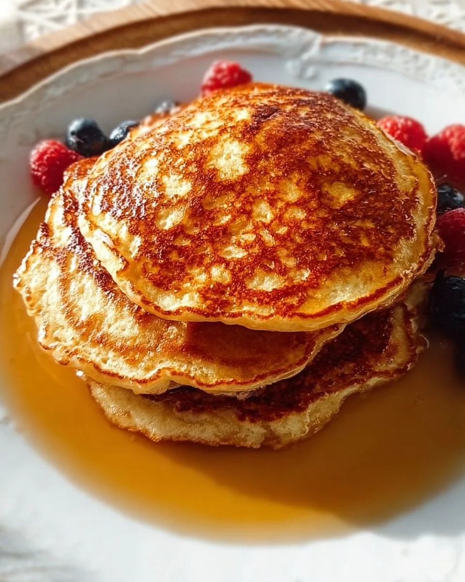 Fluffy Cottage Cheese Oatmeal Pancakes
