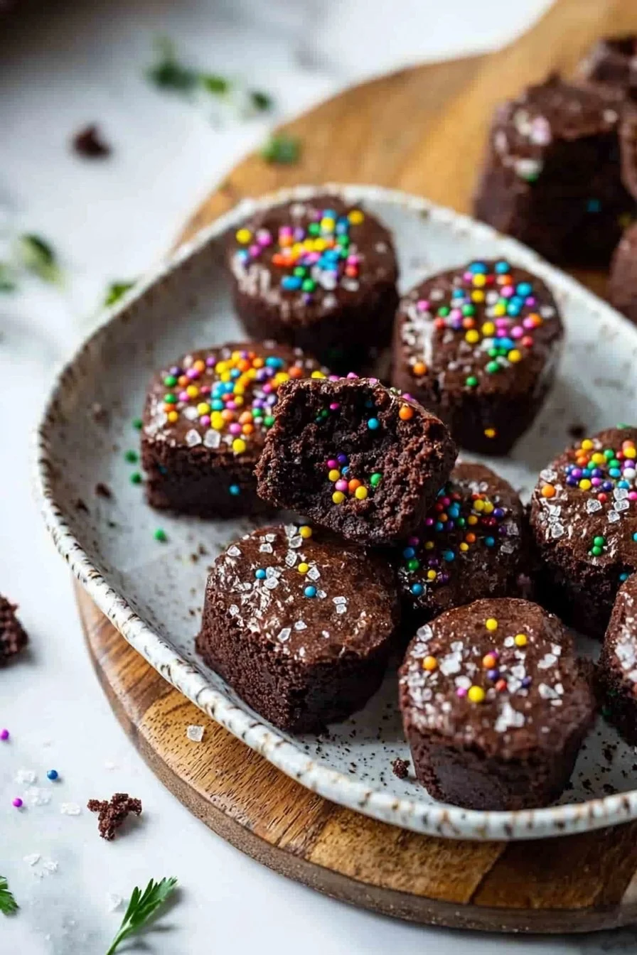 Fudgy Rainbow Brownie Bites