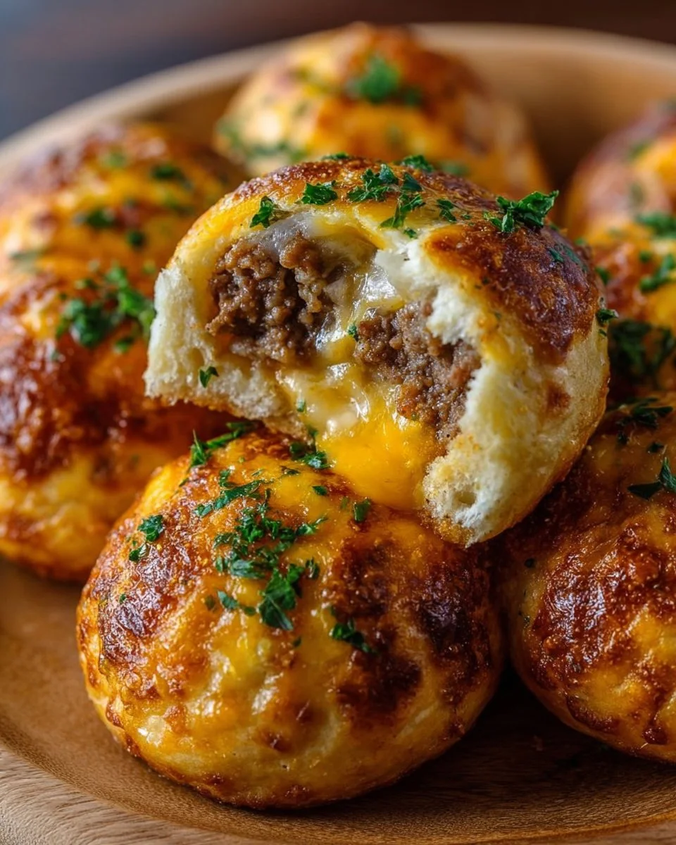 Garlic Cheeseburger Bombs