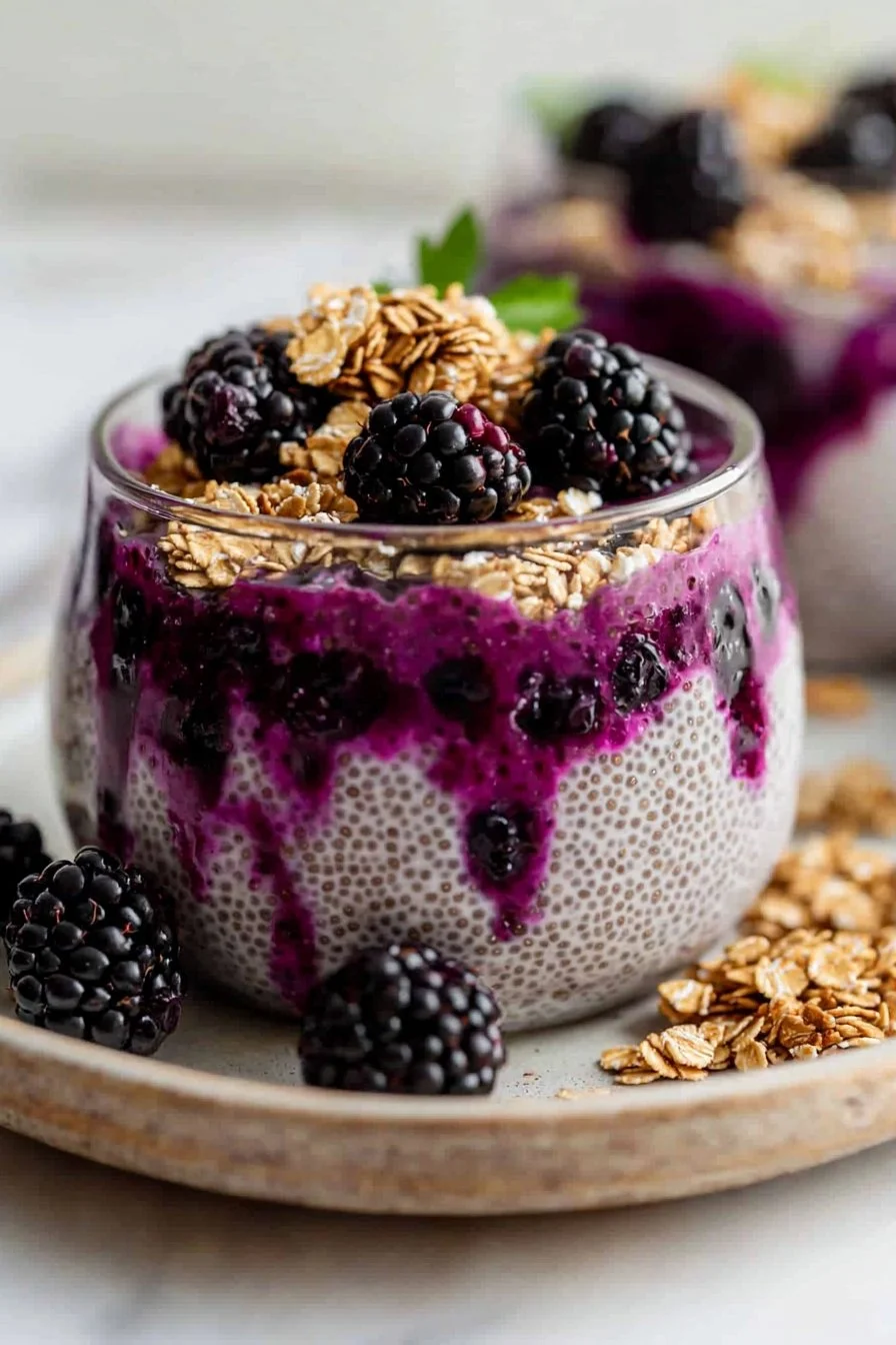 Gluten Free Blackberry Cobbler Chia Pudding