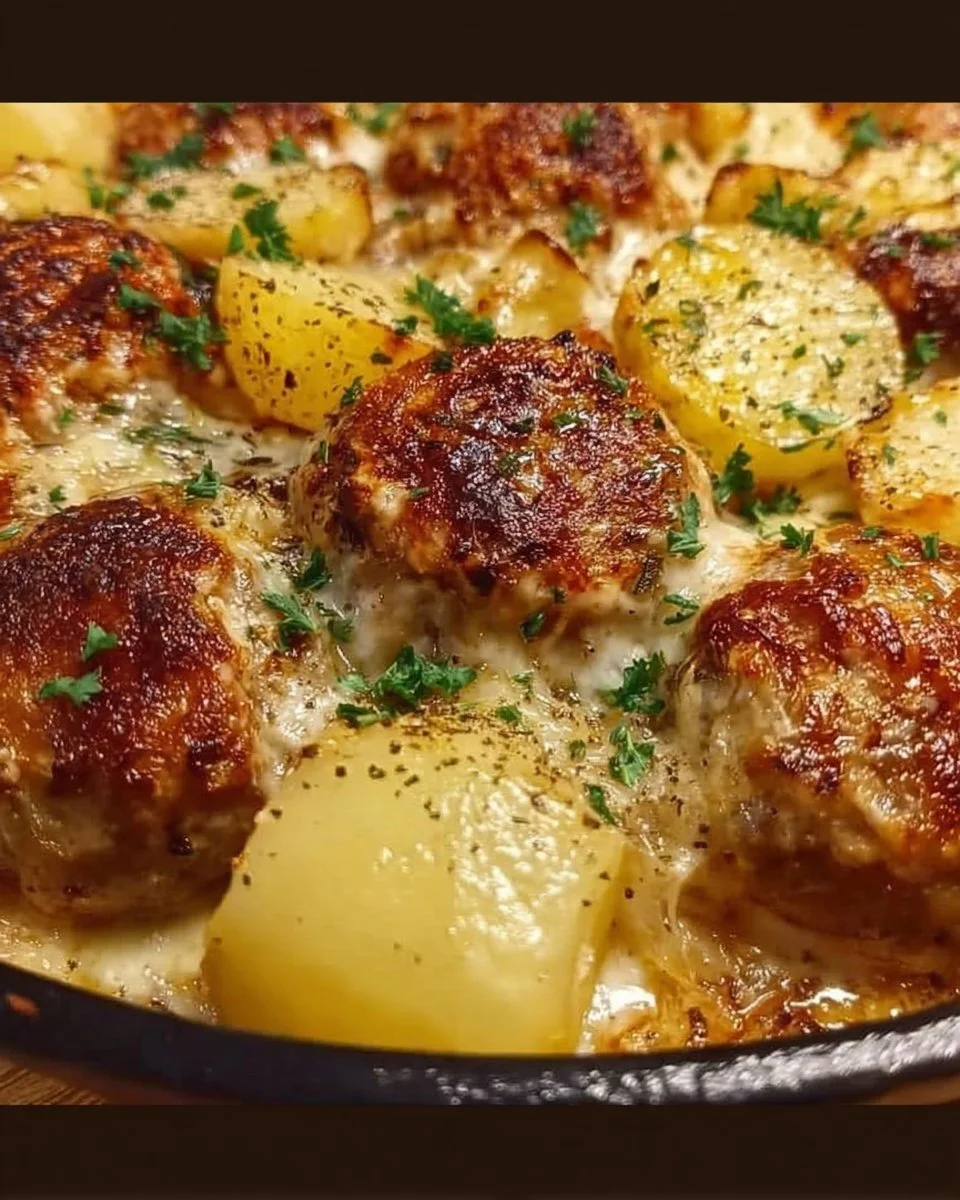 Gratin Meatballs and Potatoes