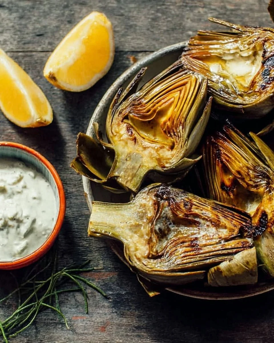 Grilled Artichokes with Dip