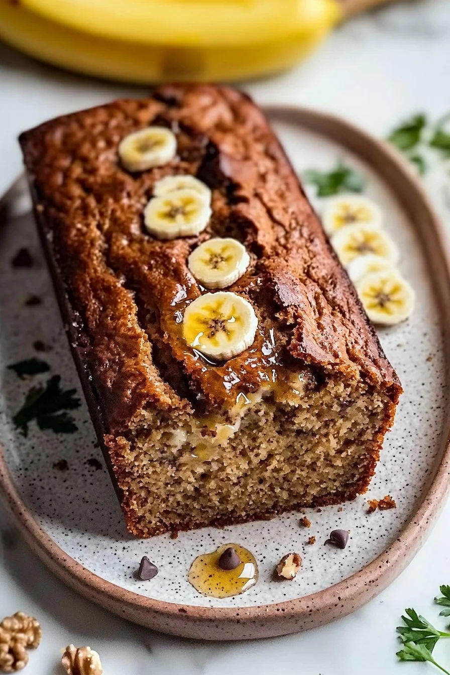 Healthy Banana Bread with Greek Yogurt and Honey