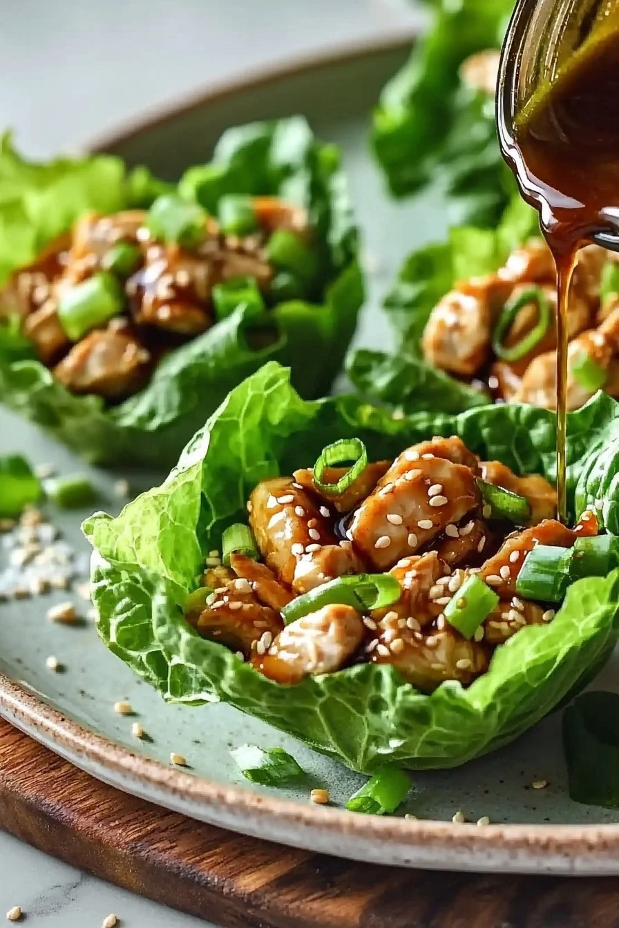 Healthy Teriyaki Chicken Lettuce Cups