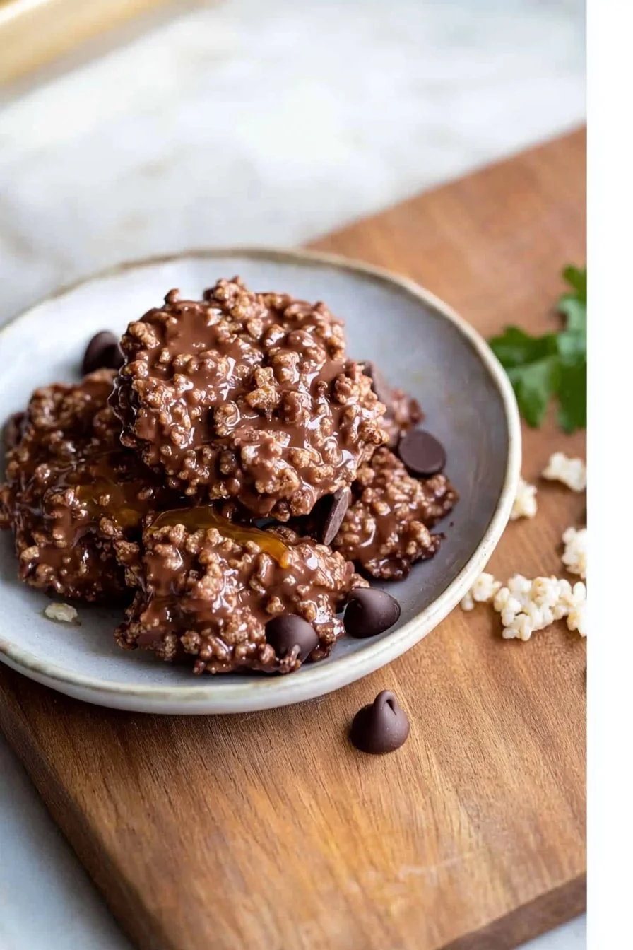 No Bake Chocolate Crunch Cookies